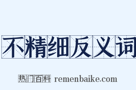 不精细反义词是什么意思的图片